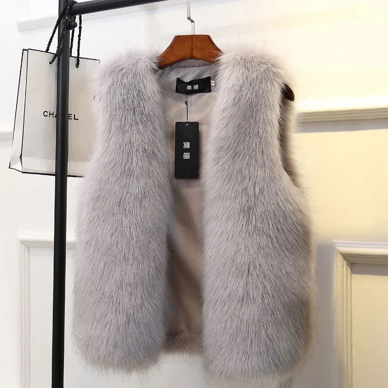 FANIECES Winter Vest With Hairy Coat Women Faux Fur Outwear Tank Tops  Luxury Plush Fluffy Imitate Fur Sleeveless Jackets шуба