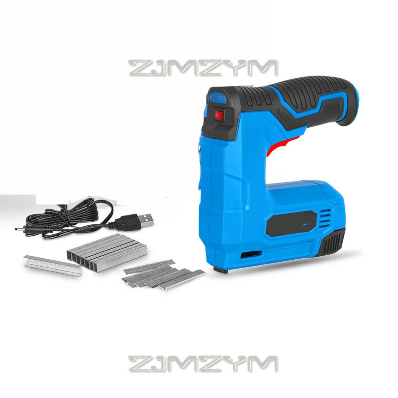 100PCS 용량 전기 스테이플러 2In1 리튬 이온 무선 네일 건 목재 프레임 Multitool Nailer DIY 도구 홈 실내 장식