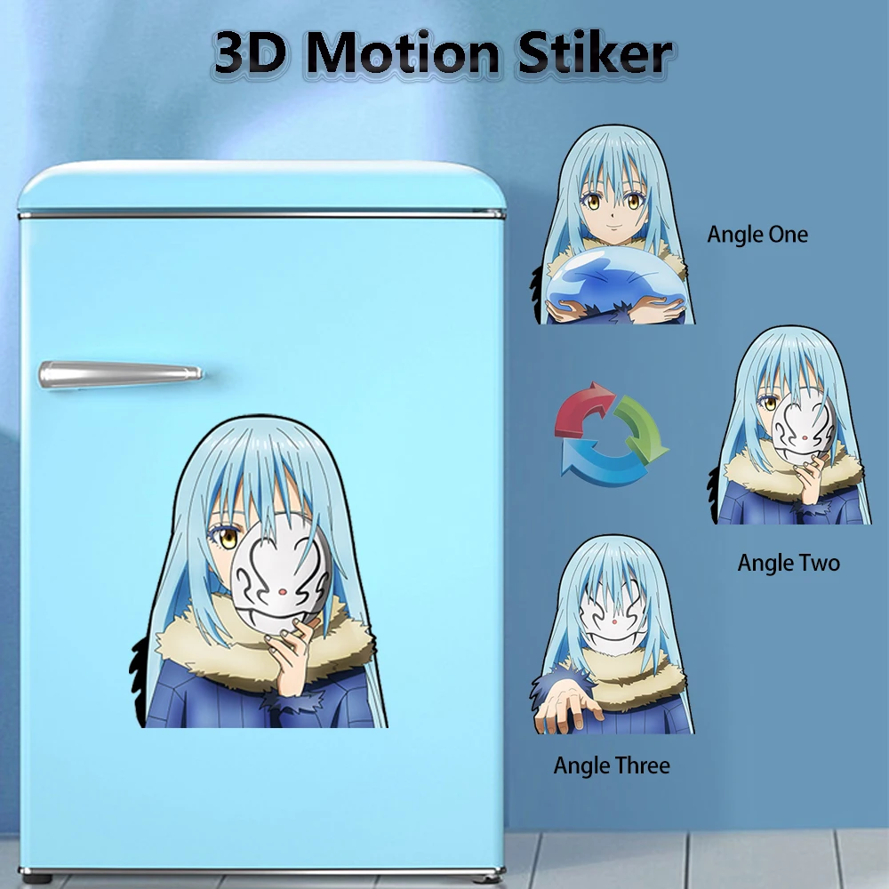 Rimuru Tempest That Time I Got A Reincarnated As A Smile 3D Motion Stickers Cartoon Waterproof Decals for Cars,Refrigerator,Etc.