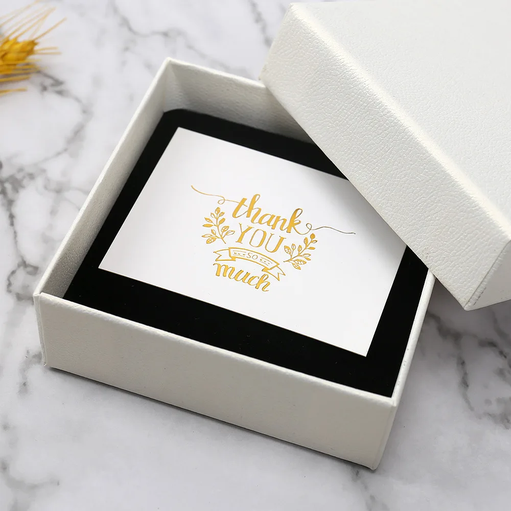 50pcs White Thank You Card Happy Birthday Gift Cards Wedding Baby Shower Christmas Packaging Decorations Festive Party Supplies