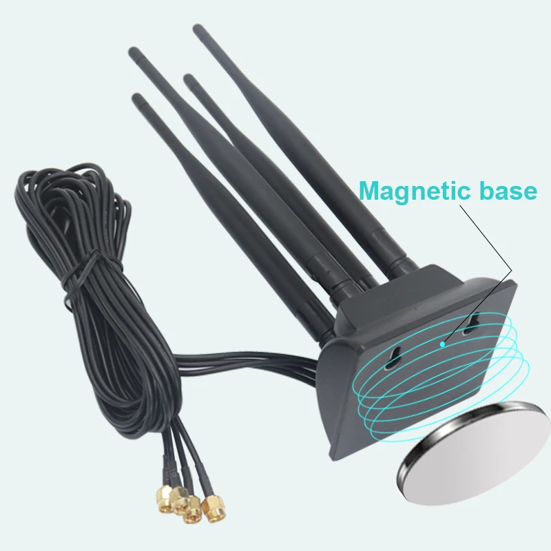 2*2/3*3/4*4 2.4G 5.8G Dual Band Antenna High Gain 12dbi Omnidirectional WiFi Router AP Aerial With Magbetic Base RPSMA SMA TS9
