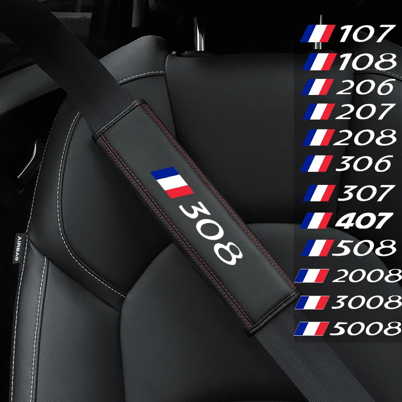 

1Pcs Car Seat Belt Covers For Peugeot 106 107 108 206 207 208 2008 3008 306 308 307 508 407 Car Interior Accessories