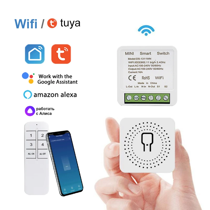 Wi fi реле mini smart switch 16a. Реле алиса.