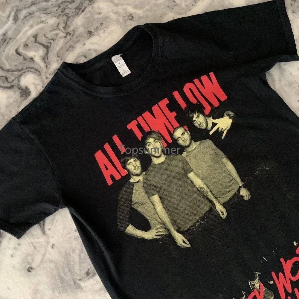 

All Time Low Band Concert Tee 2011 Dirty Work Tour Tshirt Black Graphic S