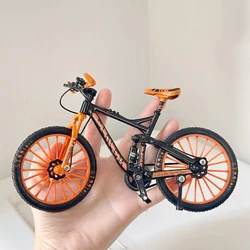 Diecast Alloy Mountain Finger Racing Miniature Bike - Orange with Shock-Absorbing Suspension (Upgraded version)