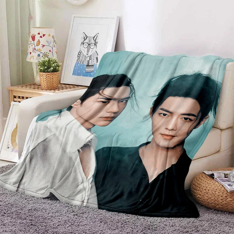 Drama The Untamed xiao zhan wang yi bo Soft Throw Blanket Throw Blanket Soft Cartoon Printed Bedspread Bedspread Sofa Gift 5