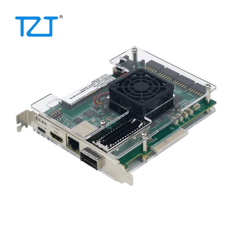 TZT HamGeek XCKU5P 개발 보드 FMC PCIe 3.0 FPGA용 HDMI 호환 100G 기가비트 이더넷
