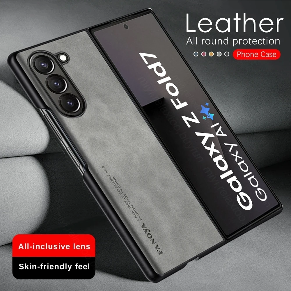 Sheepskin Leather Case For Samsung Galaxy Z Fold7 Fold6 Fold5 Fold4 Fold3 5G 1