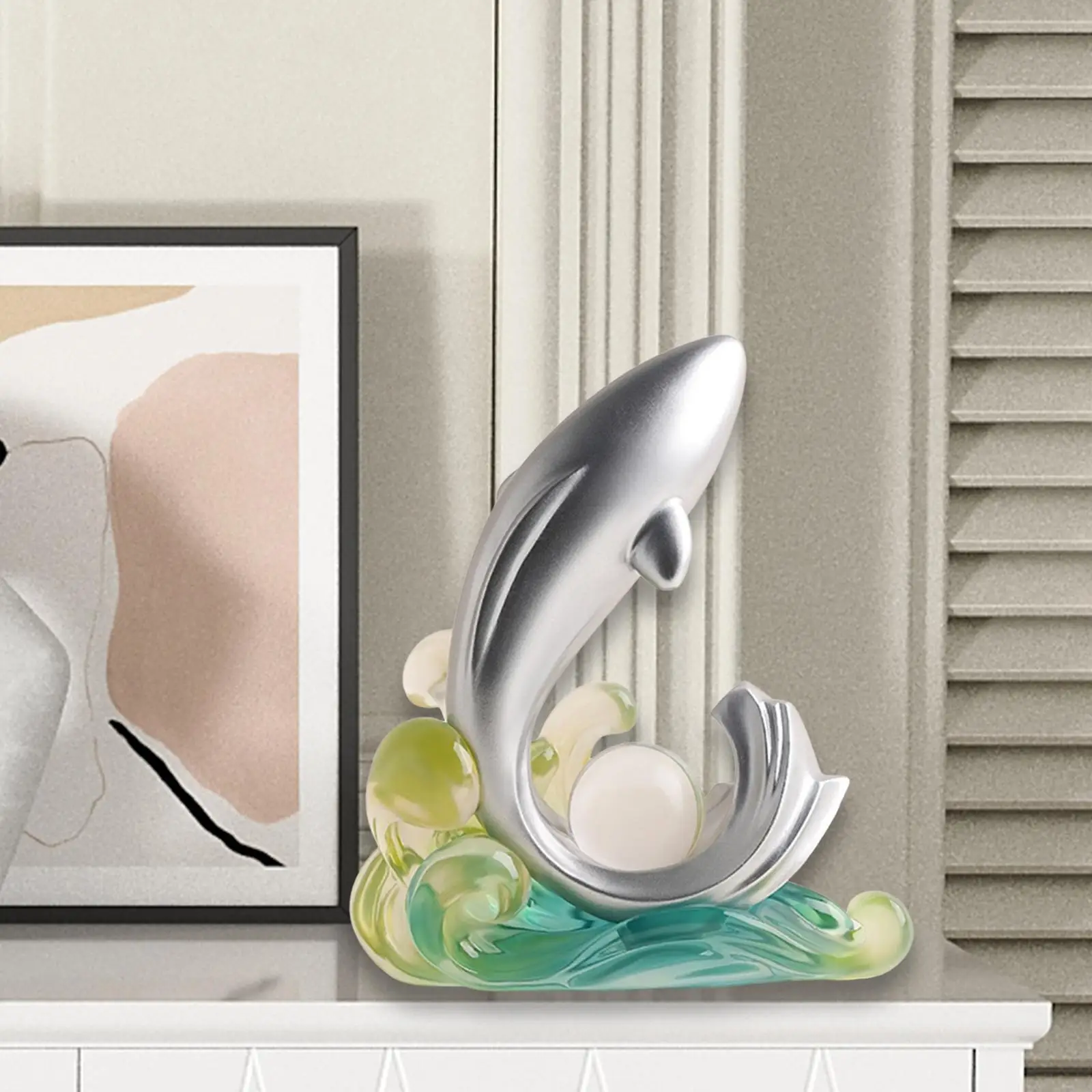 Dolphin Statue Collection Decorative Figurine Animal Sculpture Modern Statue for Desk Cabinet Centerpiece Bookshelf Decor