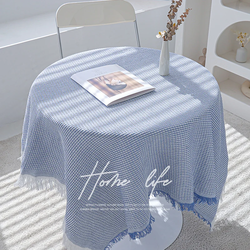 

E1Ins style French tablecloth atmosphere cotton and linen tablecloth rectangular coffee table round tablecloth light luxury high