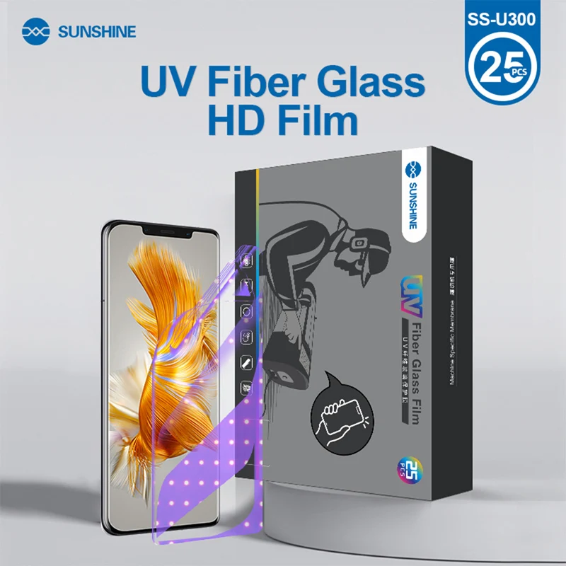 2023 New SUNSHINE SS-U300 HD UV Fiber Glass Protective Film Diamond Level Explosion-proof Full Screen Coverage Plastic Film