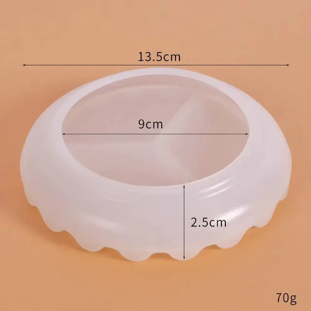 Mirror Waved Dish Crystal Glue Silicone Mold Handmade Round Flat Bottom Storage Box Molds DIY Accessories Arts Crafts Clay Mold 6