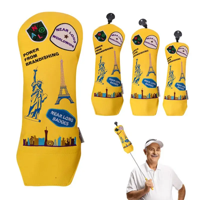 

Head Covers For Golf Clubs Waterproof Golf Hybrid Headcover Protective Club Covers Embroidered Wood Hybrid Head Cover Golf