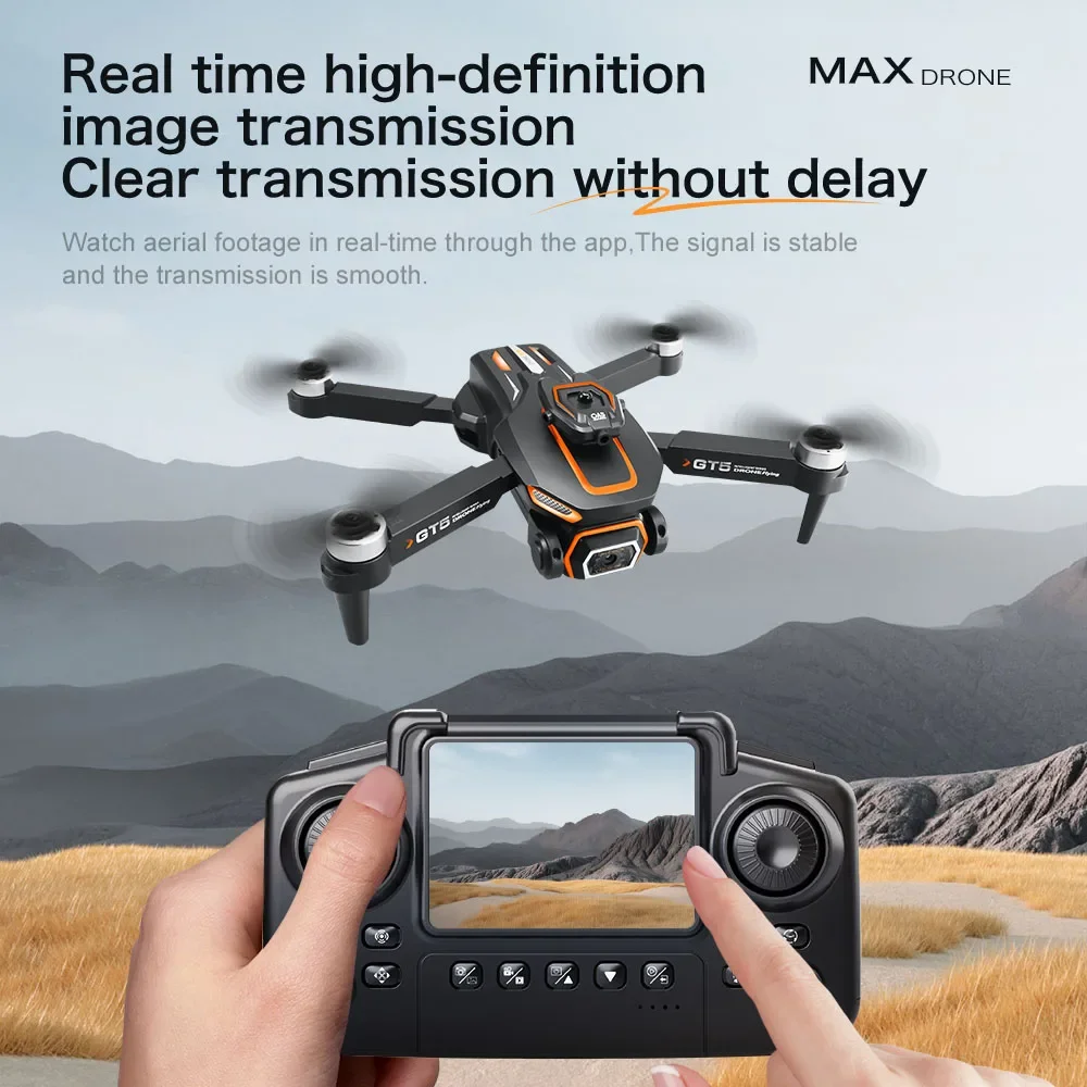 GT5 Mini Drone Remote control with screen 4K Professional Camera 360° Obstacle