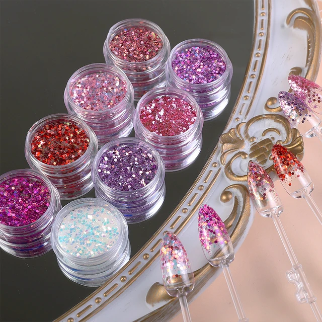 TWELVE Glass Glitter Stars P I N K 