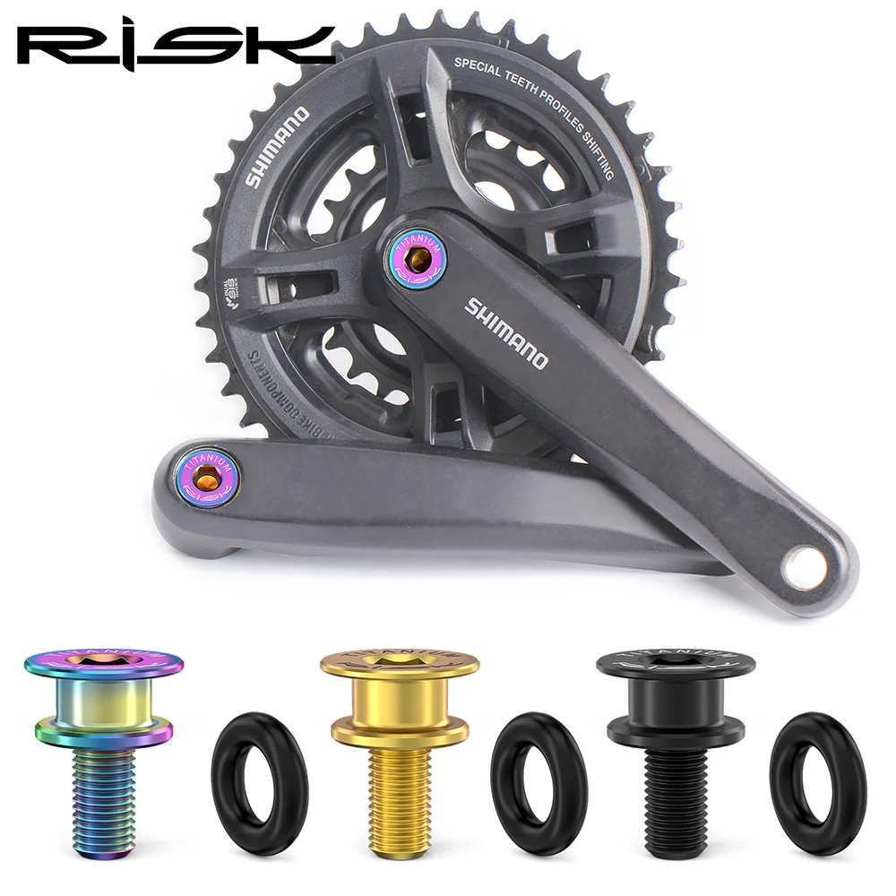 RISK Bicycle Bolts Square Hole Crankset Screws M8*15mm Waterproof MTB Road Bike Crank Fixing Bolts Titanium Bicycle Accessories