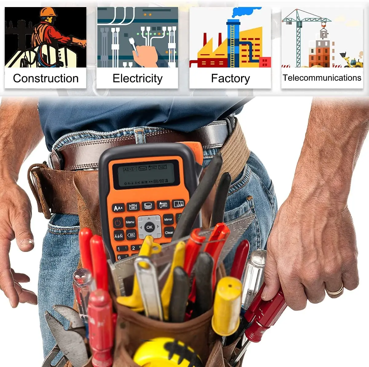 Impressora de Etiquetas E1000 Pro Label Maker Industrial Compatível para Brother 12 mm Tze231 631 Tze 531 - Imagem 3