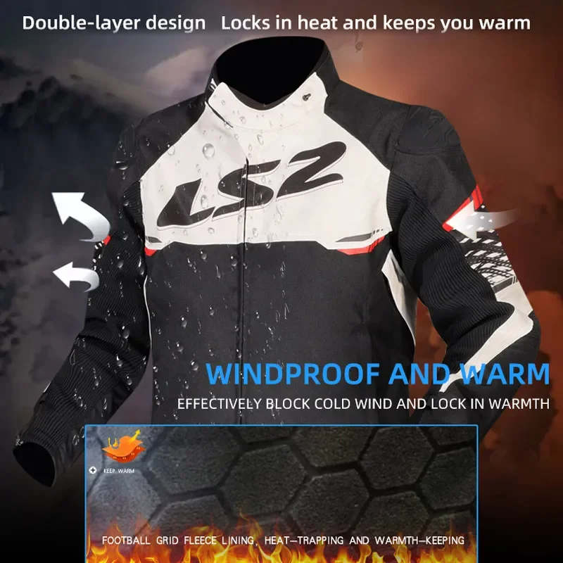 LS2 APEX-Chaqueta de motocicleta para hombre y mujer, traje de