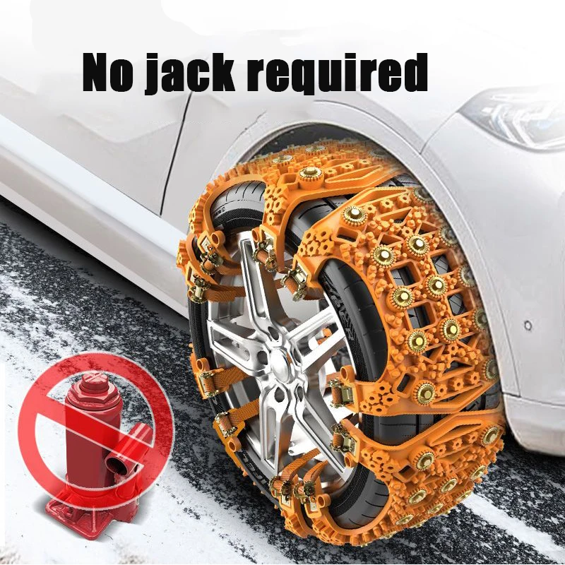 4/6/8 Pcs Car Tire Chain Jack-Free Installation Anti-Skid Device Snow Escape Chain for Off-Road Vehicle Sedan Suv