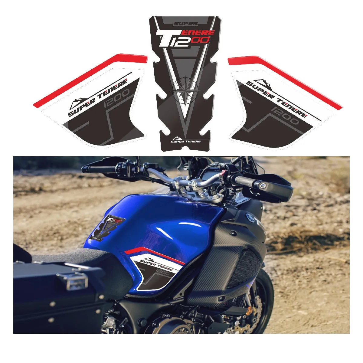 For Yamaha Super Tenere XT1200X XT1200ZE XT 1200 Z ZE ES XTZ XTZ1200E Protector Gas Fuel Oil Kit Knee Stickers Decals Tank Pad