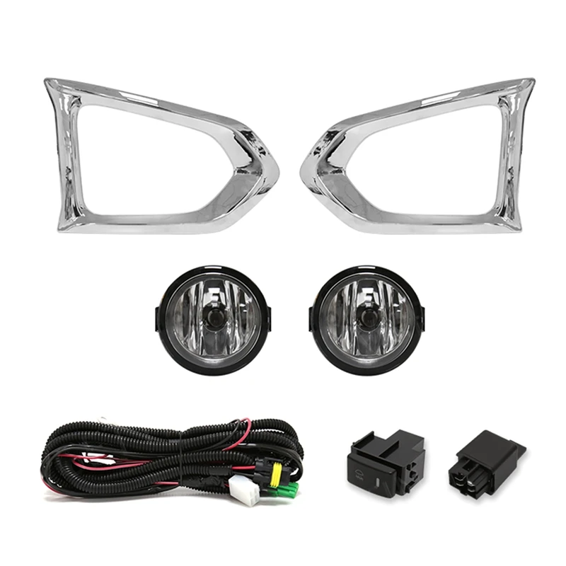 

1Pair Bumper Fog Light +Lamp Cover+Wiring+Switch Kit For Nissan Patrol 2014-2019 Halogen Fog Lamp Daytime Running Light