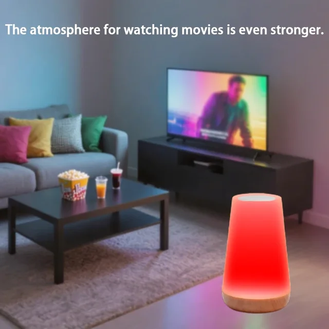 Table Lamp Bedside Light For Bedroom Color Modes Remote Control Touch Dimmable USB Rechargeable Portable Night Lamp 3