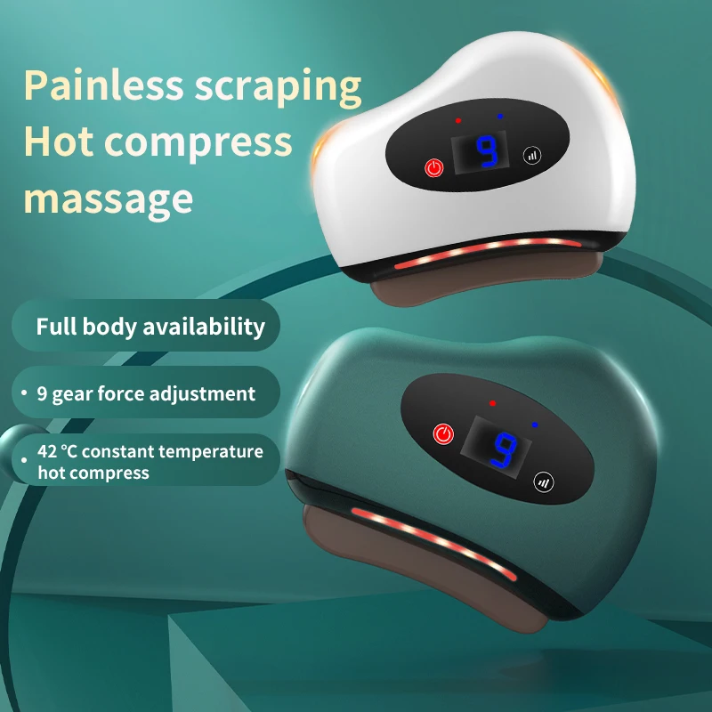 Electric Gua Sha board 9 vibration massage hot compress dredge meridian lymph detoxification care of the body