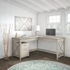 L Shaped Desk and File Cabinet Bundle Durable Corner Desk Office Supplies Washed Gray 1