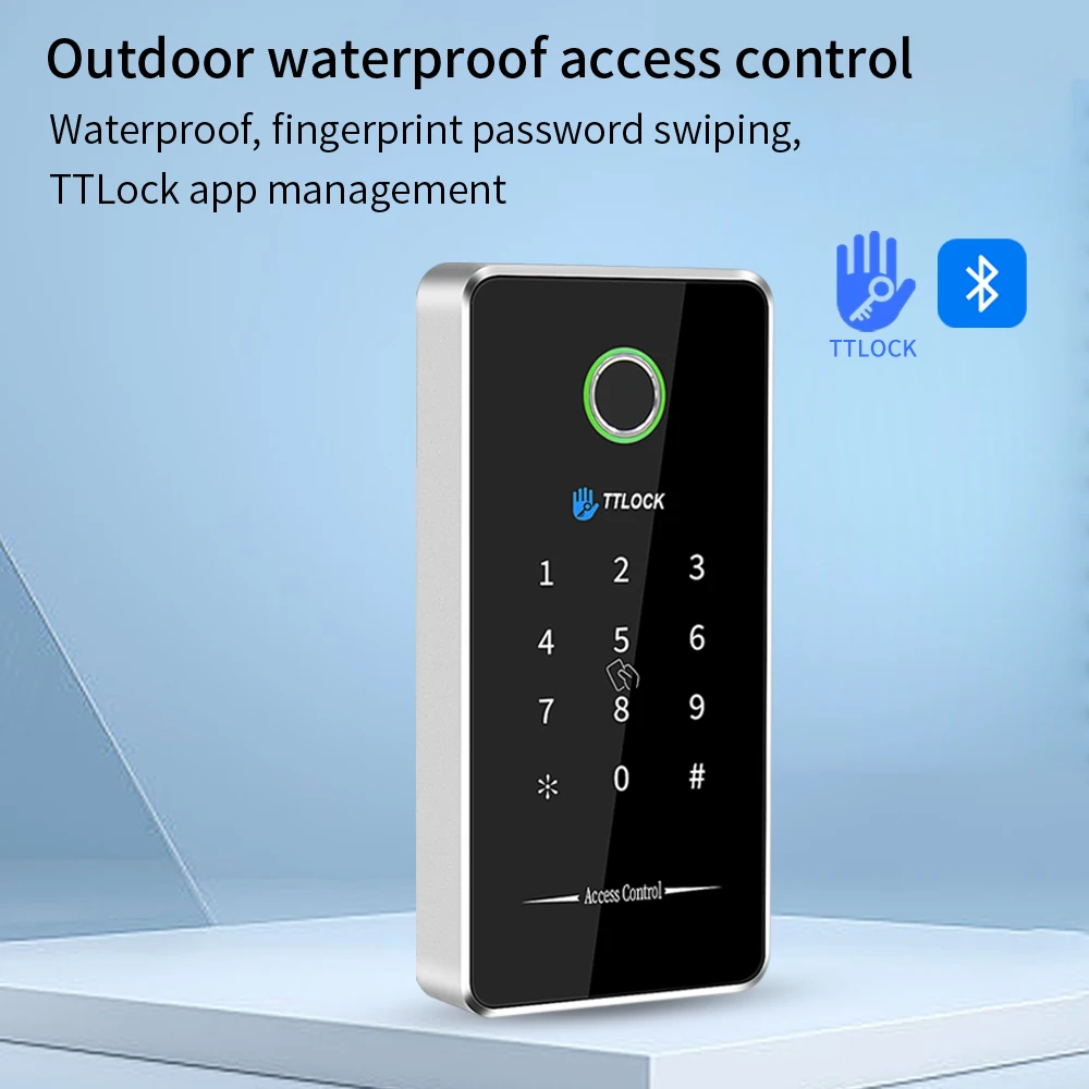TTLock App Bluetooth Fingerprint Opener 13.56Mhz Card Reader Door Lock System Alloy IP67 Waterproof Smart Access Control Keypad