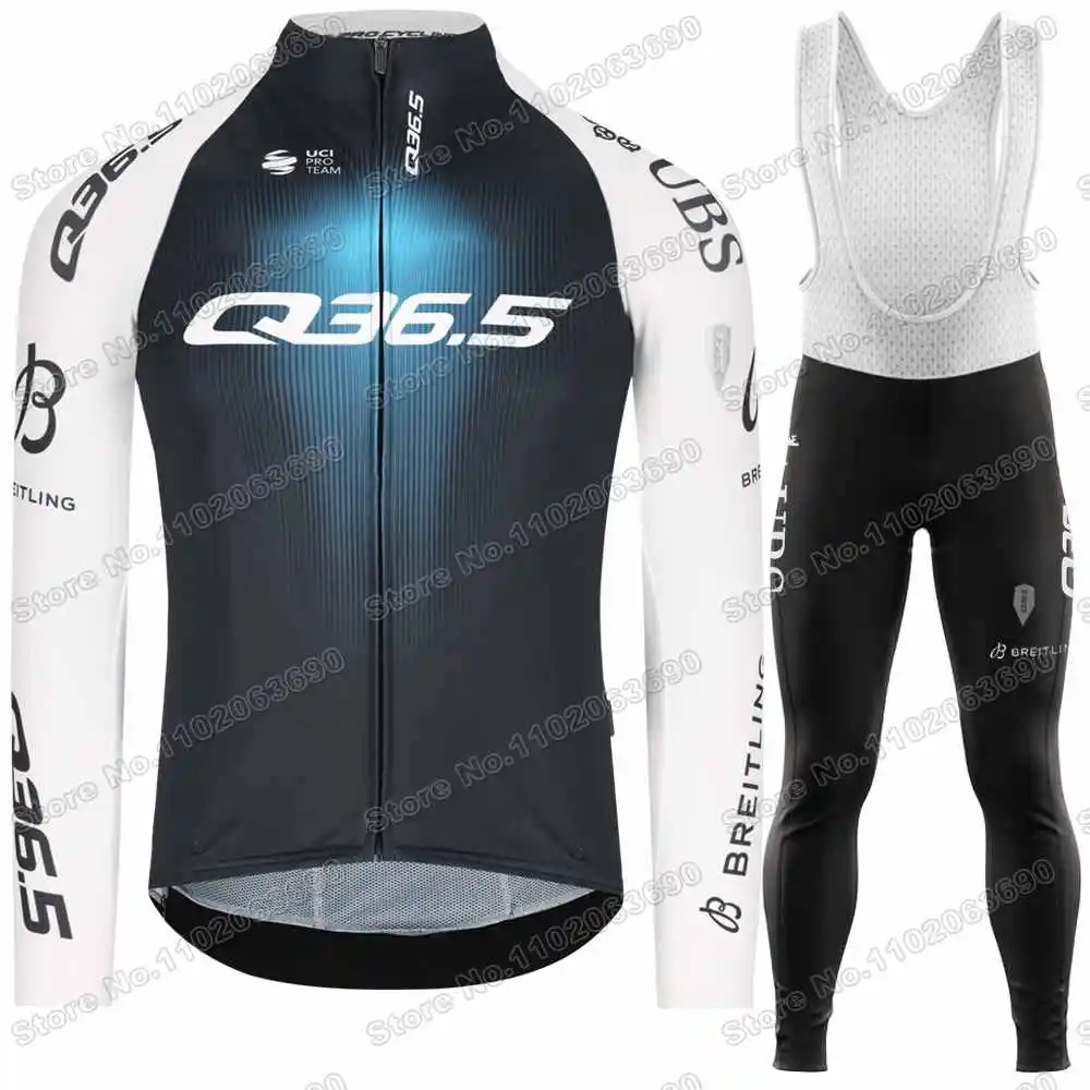 2025 Q36.5 Pro Cycling Team Cycling Jersey Long Sleeve Set Autumn Winter Cycling Clothing Bike Jacket Suit Bicycle Bib Tights 2