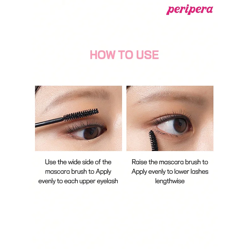 K-Beauty Peripera Ink Black Mascara, Lengthening, Thick, Waterproof, Smudge Proof, Long Lasting
