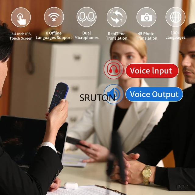 Tradução portátil w1 pro 117 linguagem em dois sentidos dispositivo tradutor  de fala instantânea offline tradutor de voz automática - AliExpress