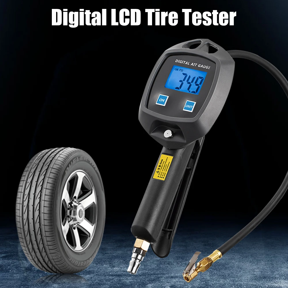 Mit Inflator Schlauch Düsen Auto Tester Reifen Manometer 0-255Psi 0-18Bar Monitor Inflation Gun Motorrad Fahrrad reifen Manometro – Detail 3