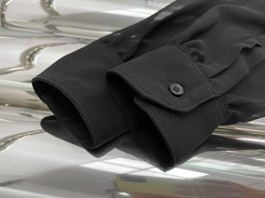 

Fashion new ribbon see-through shirt
