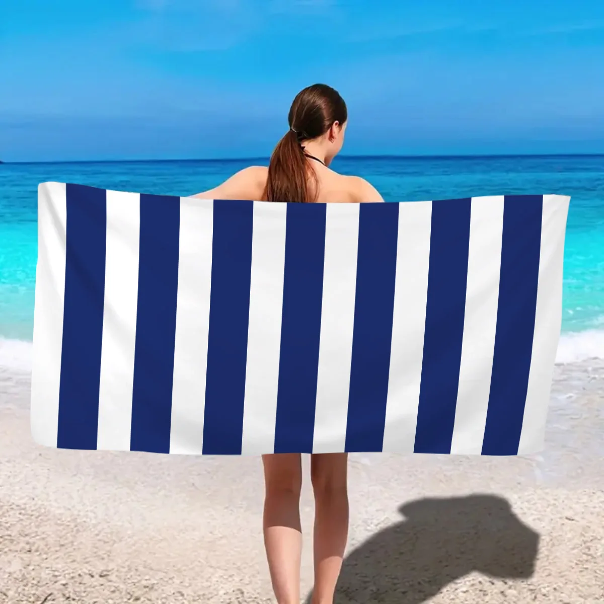 Colorful Striped Beach Towel Quick Drying Absorbent Bath Towel_voghion.com