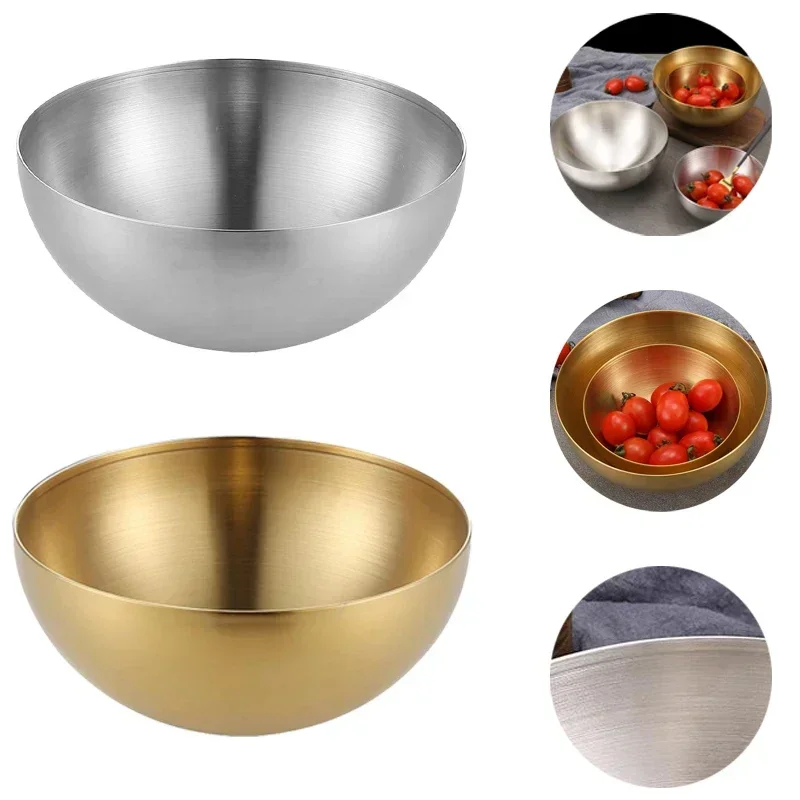 3 Ciotole In Acciaio Inox Per Insalata E Frutta, Contenitori Per Alimenti Multiuso, Facili Da Pulire