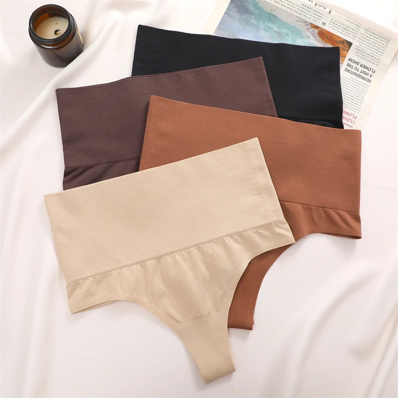 Description Picture 6 of item3PCS High Waist Butt Lifter Women's Thong Panties Maillard Sexy Tummy Control Belly Shaping Lingerie Female Slimming Shapewear