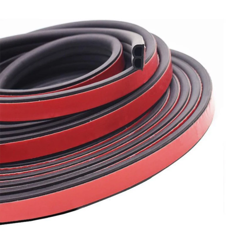 Car Door Seal Strip B Shape Weatherstrip Rubber Window Seal Strip Anti-Dust Noise Soundproof Leak-proof 5M