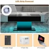 Led Coffee Table for Living Room, Living Room Table Rectangular Center Table, Modern High Glossy Wooden Coffee Tables 5