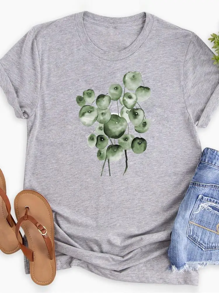 Sød 90'er-t-shirt med grafisk print og korte ærmer. Sommermode til kvinder. T-shirt med print._voghion.com