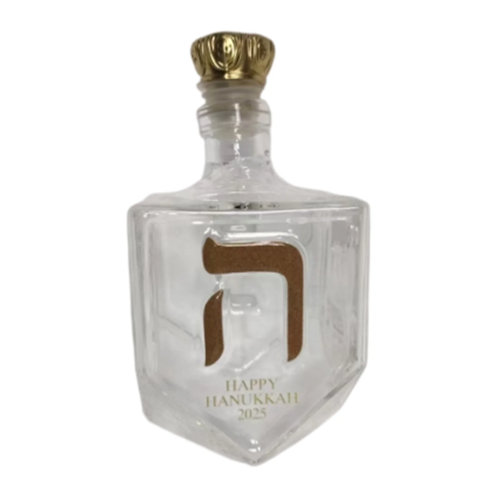 Hanukkah Novel Whiskey Bottles W/ Golden Hebrew Letters Crown Cap Twisted Whiskey Decanter for Festival Home Bar Display