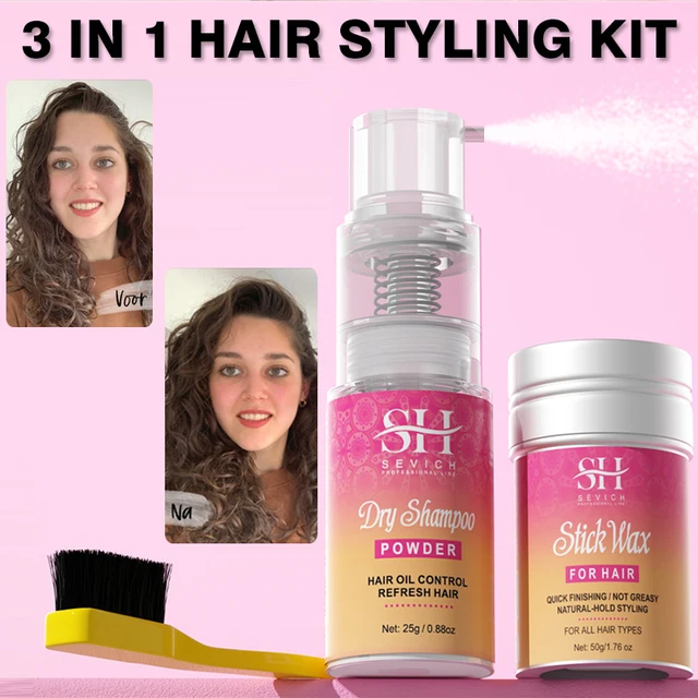 3 In 1 Fluffy Dry Hair Shampooinstant Oil Control Increase Hair Volume Dry Hair Powder Edge Control Hair Wax Stick Hair Styling