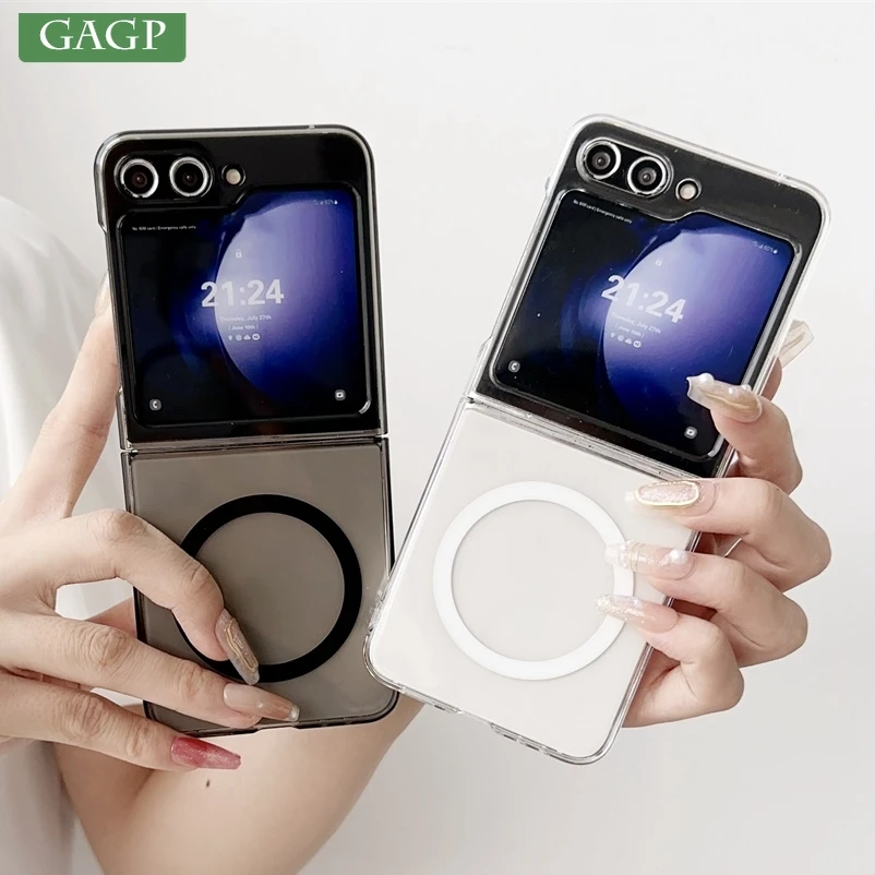 Per Samsung Galaxy Z Flip 6 5 4 3 Custodia Opaca Trasparente Ricarica Wireless Magsafe Magnetico Antiurto Sottile Per Galaxy Fold 6 5 4 Cover