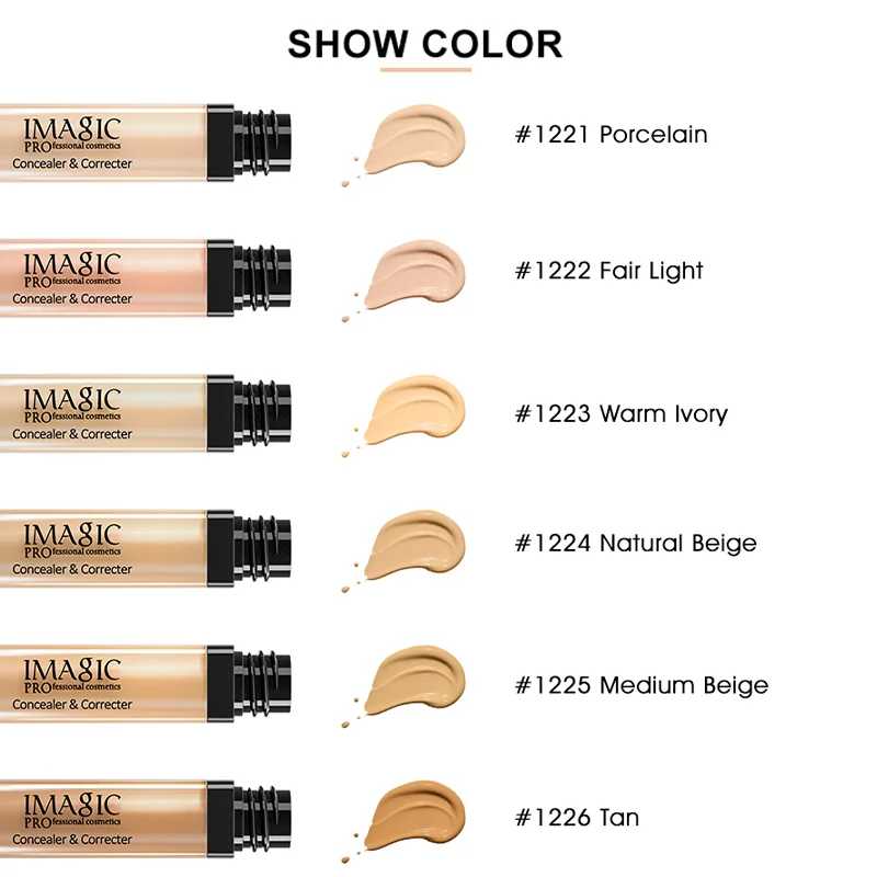 IMAGIC 6Colors Liquid Concealer Makeup Concealer Waterproof Concealer Face Concealer Concealer Cream Waterproof Long Lasting Matte Foundation Oil Control Natural Brighten Skin Cover Flaw Makeup
