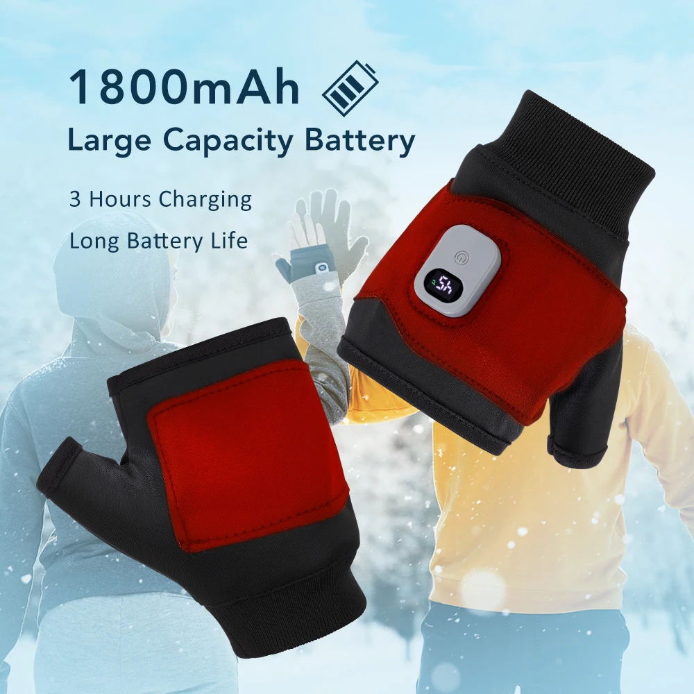 3 Levels Electric Heated Gloves Rechargeable 360° Thermal Hand Brace Gloves Windproof Hand Warmer for Outdoor Hiking Cycling