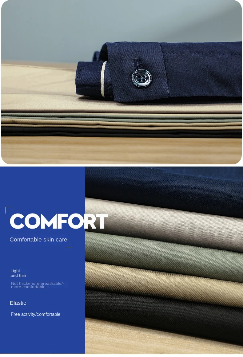 Description Picture 6 of itemIce Silk Bamboo Fiber Business Trousers Men's Summer Thin Breathable Comfortable All-Match Office Business Wear Casual Trousers