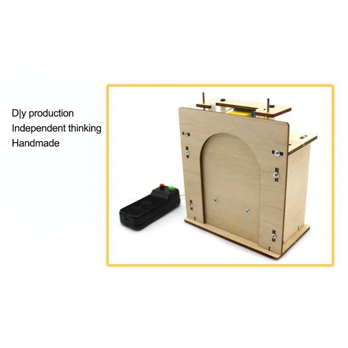 Wooden Lift Door No. 1 Self-Made House Garage Model Electric Door Kit DIY Technology Gizmo Toy 4