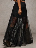 plus Size Elegant Lace Half Skirt Spring Summer New Style Women's Black High Waist Stylish Commute Sexy Mesh Party Dress Skirt - Image 5