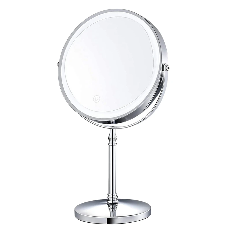 

EAS-5X Magnified Lighted Makeup Double Mirror,7Inch Portable Battery LED Lights Cosmetic Desk Vanity Mirror For Bathroom