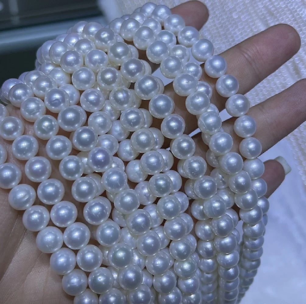 

9-10MM AAA GENUINE NATURAL WHITE south sea PEARL NECKLACE 18 inch-54INCH